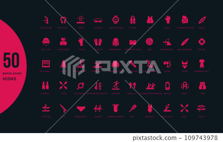 Set of Simple Icons of Water Sport 109743978