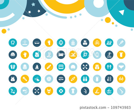 Set of Simple Icons of Water Sport Set of Simple Icons of Water Sport 109743983