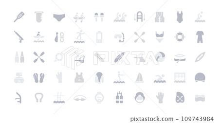 Set of Simple Icons of Water Sport 109743984