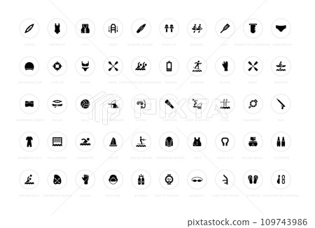 Set of Simple Icons of Water Sport 109743986