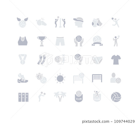 Set of Simple Icons of Volleyball 109744029