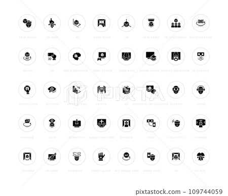 Set of Simple Icons of Virtual Reality Set of Simple Icons of Virtual Reality 109744059