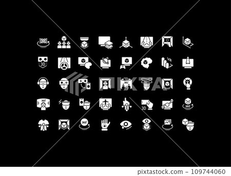 Set of Simple Icons of Virtual Reality Set of Simple Icons of Virtual Reality 109744060