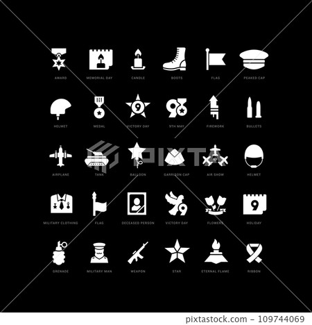 Vector Simple Icons of Victory Day Vector Simple Icons of Victory Day 109744069