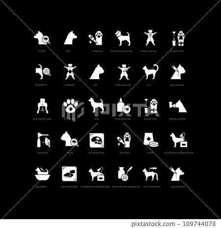 Set of simple icons of Veterinary Medicine Set of simple icons of Veterinary Medicine 109744078