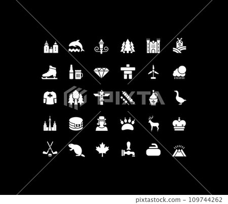 Set of Simple Icons of Vancouver Set of Simple Icons of Vancouver 109744262