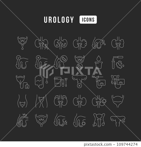 Set of linear icons of Urology 109744274