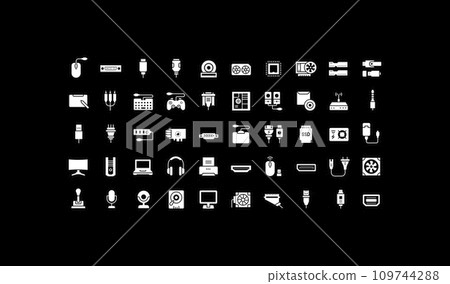 Set of Simple Icons of Upgrading Computer Components 109744288