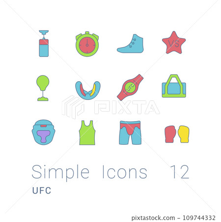 Set of Simple line Icons of UFC - Stock Illustration [109744332] - PIXTA