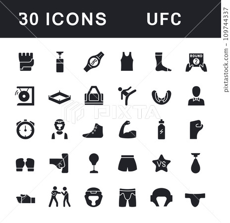 Set of Simple Icons of UFC - Stock Illustration [109744337] - PIXTA