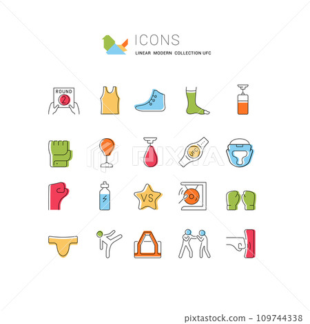 Set Vector Line Icons of UFC Set Vector Line Icons of UFC 109744338
