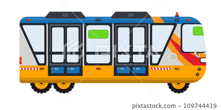 Vector flat illustration of bus on white isolated background. Vector flat illustration of bus on white isolated background. 109744419