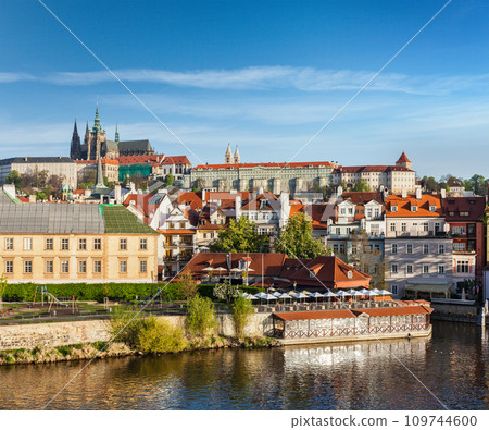 View of Mala Strana and Prague castle over Vltava river View of Mala Strana and Prague castle over Vltava river 109744600