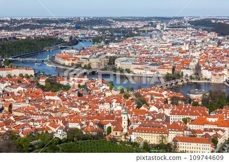 View of Charles Bridge over Vltava river and Old city from Petri View of Charles Bridge over Vltava river and Old city from Petri 109744609