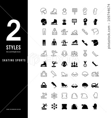 Simple Line Icons of Skating Sports Simple Line Icons of Skating Sports 109744674