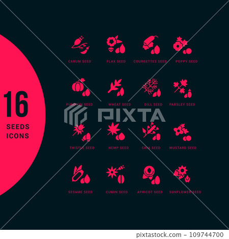 Set of Simple Icons of Seeds Set of Simple Icons of Seeds 109744700