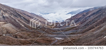 Himalayan landscape with road, Ladakh, India 109744763