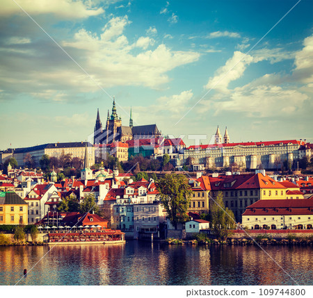 View of Mala Strana and Prague castle over Vltava river View of Mala Strana and Prague castle over Vltava river 109744800