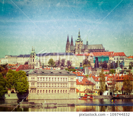 View of Charles bridge over Vltava river and Gradchany View of Charles bridge over Vltava river and Gradchany 109744832