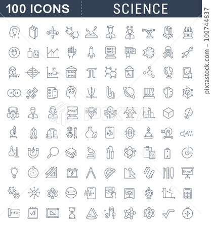 Set Vector Line Icons of Science 109744837