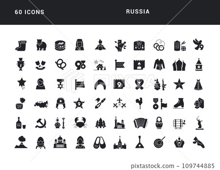 Set of simple icons of Russia 109744885