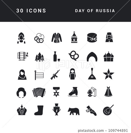 Vector Simple Icons of Day of Russia Vector Simple Icons of Day of Russia 109744891