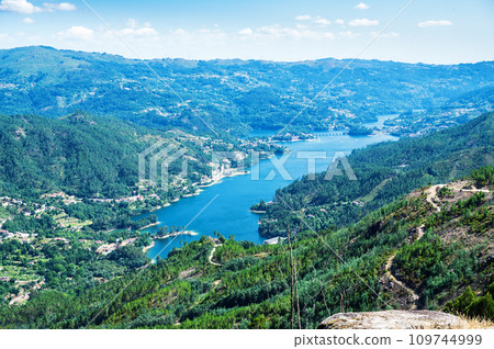 Peneda Geres National Park in Northern Portugal. View of Cavado river and beautiful valley Peneda Geres National Park in Northern Portugal. View of Cavado river and beautiful valley 109744999