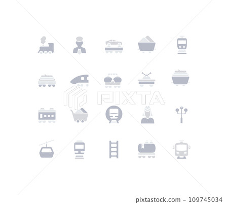 Set of Simple Icons of Rail Transport 109745034