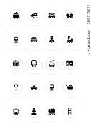 Set of Simple Icons of Rail Transport 109745035