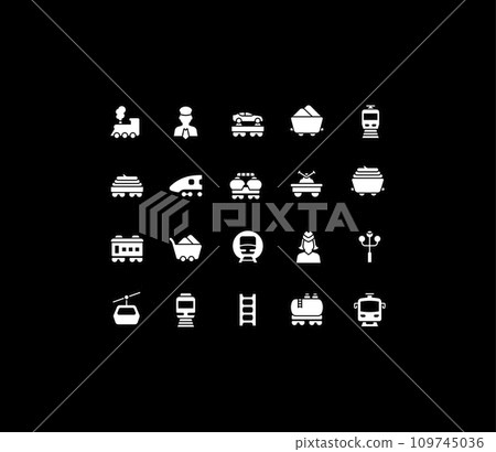 Set of Simple Icons of Rail Transport Set of Simple Icons of Rail Transport 109745036