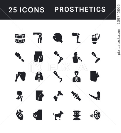 Set of Simple Icons of Prosthetics Set of Simple Icons of Prosthetics 109745066
