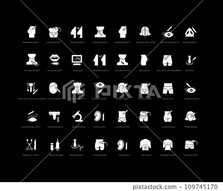 Set of simple icons of Plastic Surgery 109745170