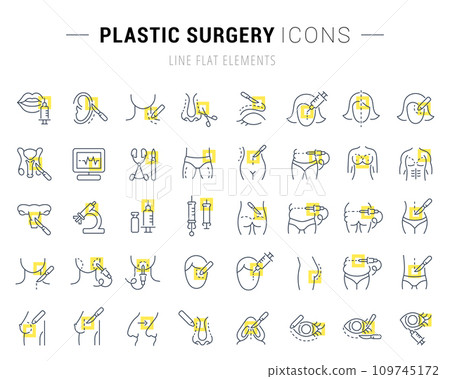Set Vector Line Icons of Plastic Surgery. 109745172
