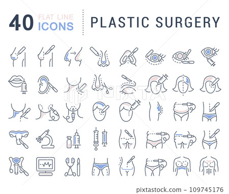 Set Vector Line Icons of Plastic Surgery. Set Vector Line Icons of Plastic Surgery. 109745176