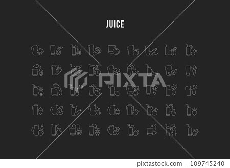 Set Vector Line Icons of Juices. 109745240