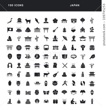 Set of simple icons of Japan Set of simple icons of Japan 109745253