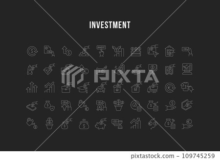 Set Vector Line Icons of Investment 109745259