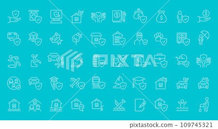 Set of Line Icons of Insurance 109745321