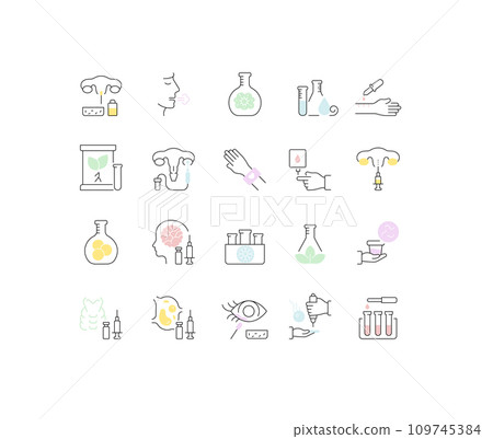 Set Vector Line Icons of In Vitro. 109745384
