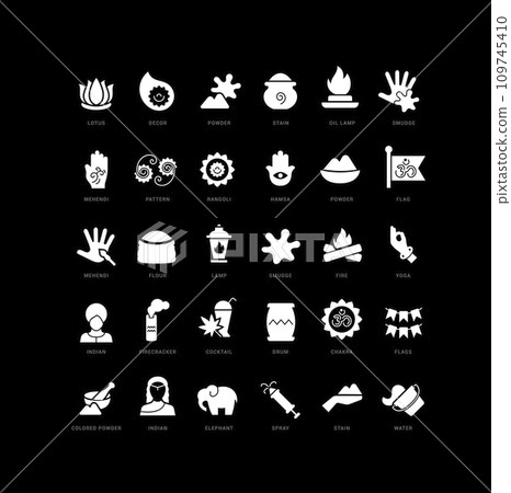 Vector Simple Icons of Holi Vector Simple Icons of Holi 109745410