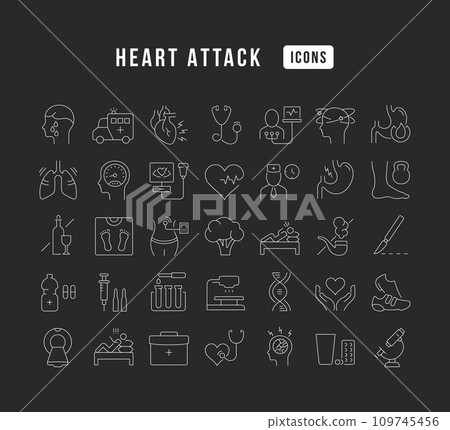 Set of linear icons of Heart Attack - Stock Illustration [109745456 ...