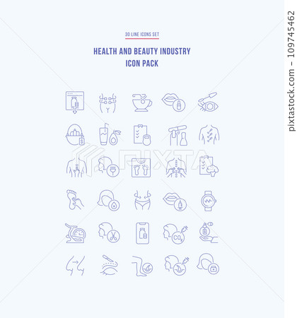 Set of Linear Icons of Health and Beauty Industry 109745462