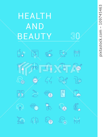 Set of Linear Icons of Health and Beauty Set of Linear Icons of Health and Beauty 109745463
