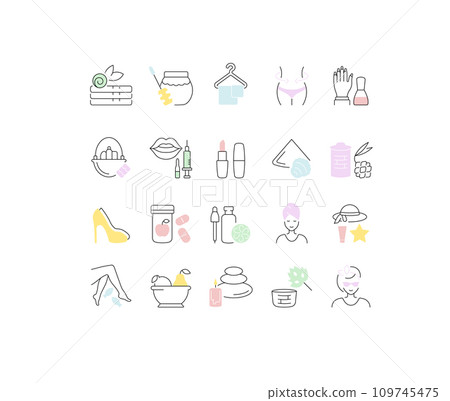 Set Vector Line Icons of Beauty and Health Set Vector Line Icons of Beauty and Health 109745475