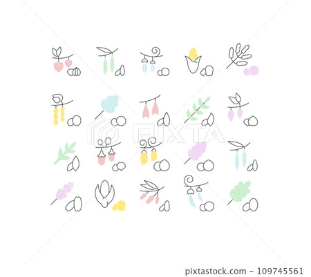 Set Vector Line Icons of Groats 109745561