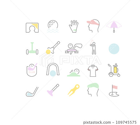 Set Vector Line Icons of Golf. 109745575