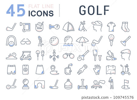 Set Vector Line Icons of Golf. 109745576