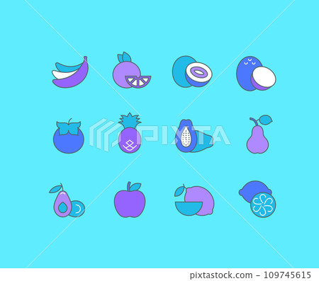 Set of Simple line Icons of Fruits Set of Simple line Icons of Fruits 109745615