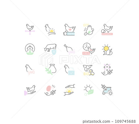 Set Vector Line Icons of Food Labels. 109745688