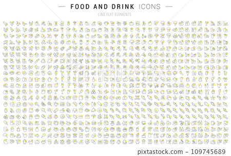 Set Vector Line Icons of Food and Drink - Stock Illustration [109745689 ...